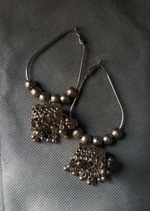 Silver Jhumka Earrings