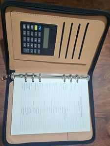 Leather Zip Diary With In Built Calculator