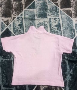 Cute Pink Half-Zip Top