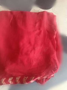 Red Zigzag Dress Material