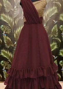 Elegant Maroon Ethnic Gown