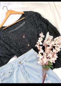 🎁Buy1 Get1 Free Black Knit Cardigan C