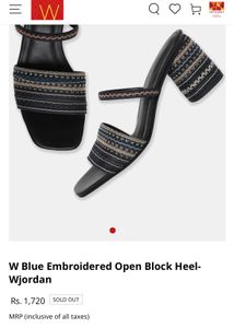 Brand New Wforwoman Black Heeled Sandals Size 5.5