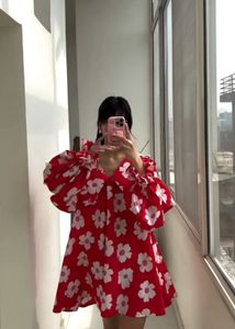 Red Floral Mini Dress