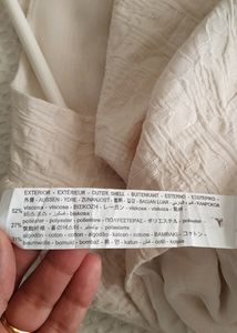 Zara Cream Long Puff Sleeve Top