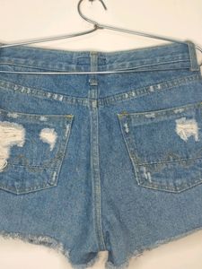 Denim Ripped Shorts