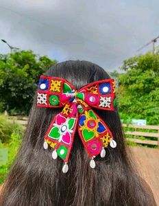 Colorful Embroidered Hair Bow💗