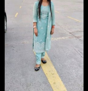 Beautiful Summer Cotton Kurti Plazo Pant With Dupa
