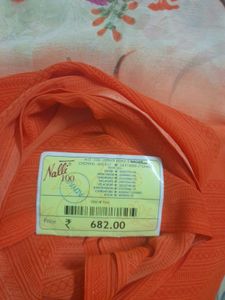 Cream and Orange Saree with Blouse