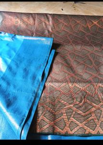 Elegant Blue Soft  Silk Saree