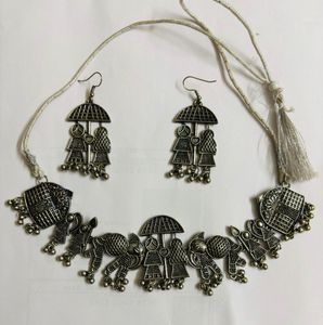 Oxidised Necklace &amp; Earring Set