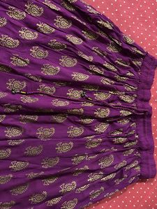 Purple Paisley Print Skirt