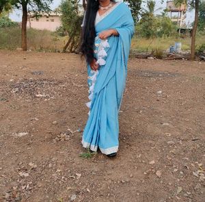 Natural Crape Designer Saree