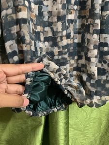 Printed Top With Elastic At Waist