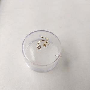 18k Pure Gold Ad Nose &amp; Earings 1pair(2pieces)