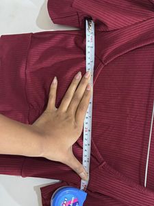 Maroon Ribbed Crop Top