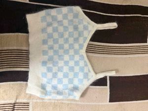 Checkered Fuzzy Crop Tank