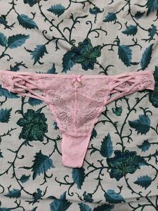 Pink Lace Thong Panty