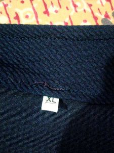 Full Sleeve Navy Blue Coaty Jacket Top