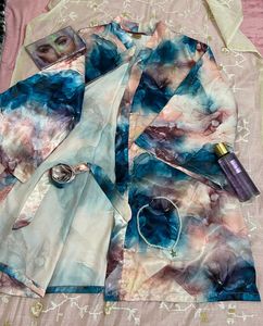 CLAURA Women Satin Silk Robe