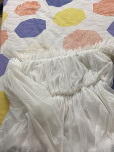 White Bardot Tulle Top