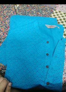 Firozi 💙 Geometric Print Kurta Set