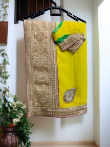 Heavy Designer Party Wedding Wear Saree + Blouse