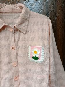 Cute Peach Floral shirt
