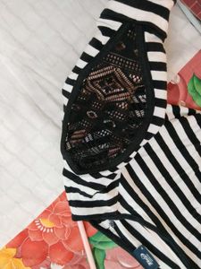 Striped Lace Top