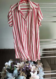 Striped Button-Down Dress
