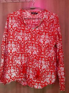 Floral Red Blouse