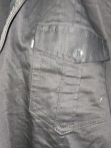 Black Collar Zipped With hoodie Multi pocket Coat