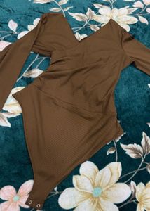 Chic Brown Long Sleeve bodysuit