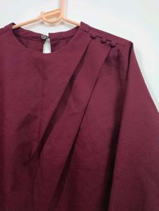 Burgundy Long Sleeve Top
