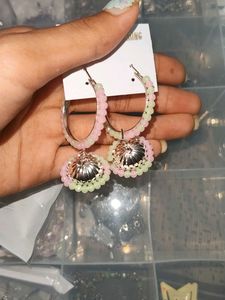 Prrettiest Jhumka With Pink And Green Colour 💚