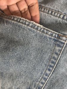 Faded Blue Denim Mini Skirt