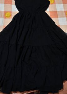 Shoulder Straps Flared PartyMaxi Dress