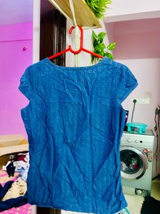 Chambray Button-Up Top