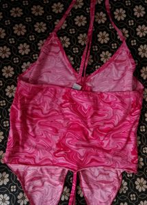 Pink halter Crop Top
