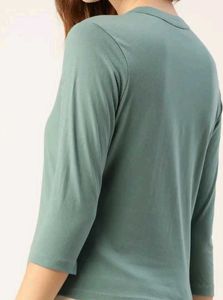 Green V- Neck &amp; Recycled Regular Top