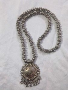 Boho Silver Tone Necklace