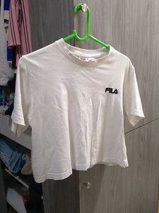 Fila White Crop Top
