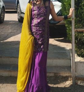 Purple & Gold Indian Outfit
