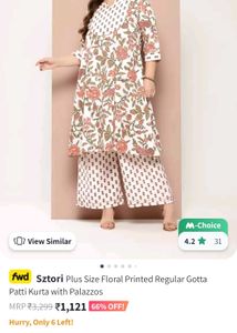 Plus Size Floral Printed Kurta Set