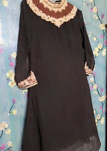 Elegant Brown Embroidered Kurti
