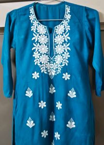 Blue Embroidered Kurta