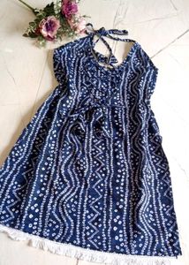 🆕 Trendy Dabu Halter Neck Corset Short Kurta ✨🎀