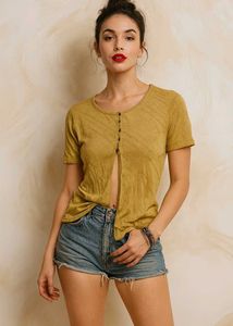 🎀Imported Moss Crinkle Knit Top B