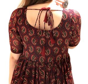 Elegant Maroon Printed Anarkali Suit