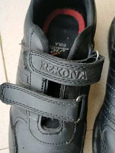 Rexona Black Velcro School Shoes For Boys/Girls